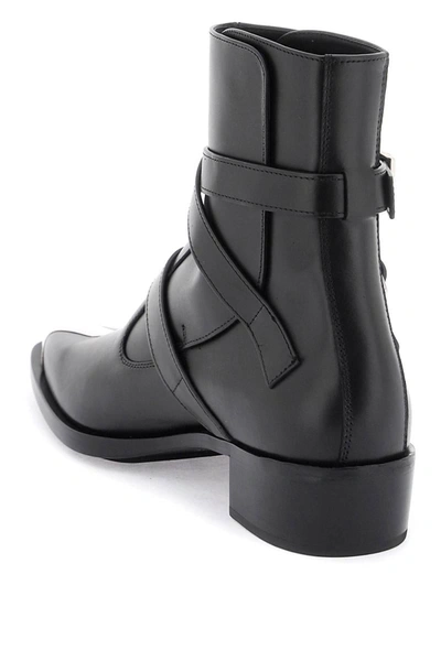 Shop Alexander Mcqueen 'punk' Boots With Three Buckles In Black