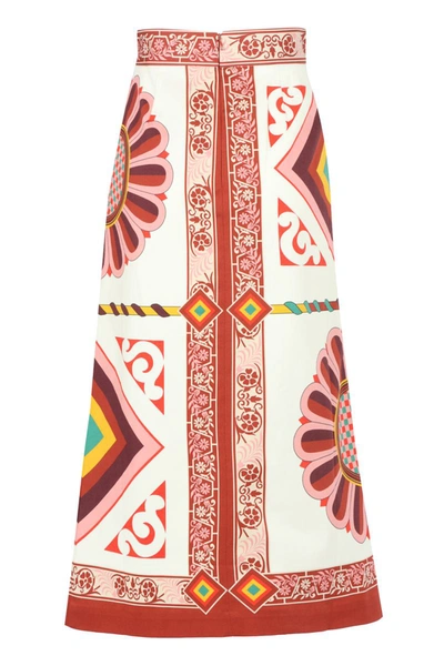 Shop La Doublej Baia Cotton Midi Skirt In Ivory