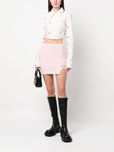 Gcds Kittho Cropped Shirt In White