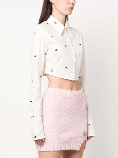 Gcds Kittho Cropped Shirt In White