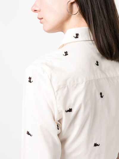 Gcds Kittho Cropped Shirt In White