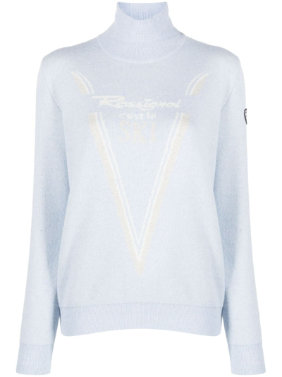 Shop Rossignol Victoire Intarsia-knit Logo Jumper In Blue