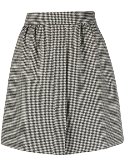 Shop Max Mara Toano Houndstooth-pattern Miniskirt In Black