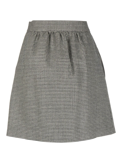 Shop Max Mara Toano Houndstooth-pattern Miniskirt In Black