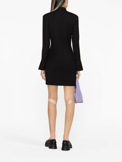 Genny Zip-up Tailored Minidress In Black