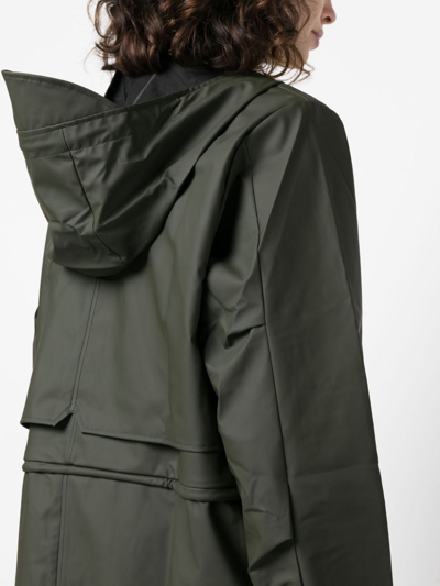 Rains Women's String Hooded Drawstring-waist Parka In Green