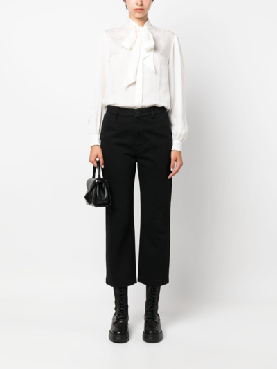 Shop Christian Wijnants Panjad Cotton Cropped Trousers In Black