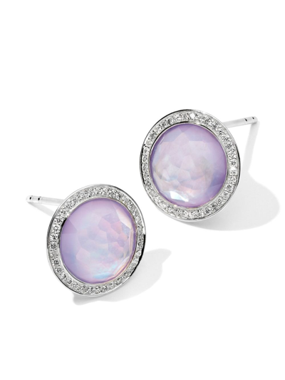 Shop Ippolita Sterling Silver Lollipop® Amethyst Diamond Stud Earrings