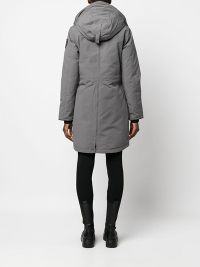 Shop Canada Goose Rossclair Logo-patch Coat In Grey