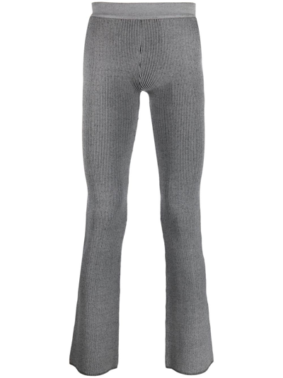 Shop Ludovic De Saint Sernin Ribbed-knit Trousers In Grey