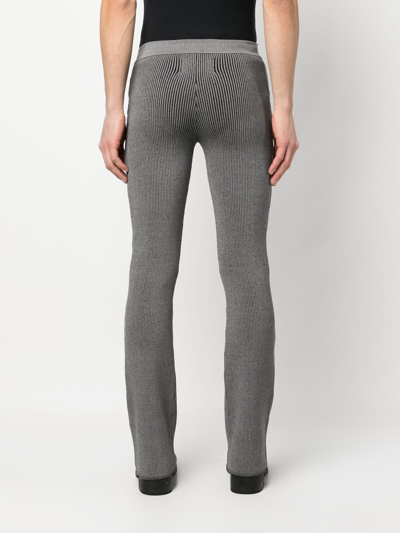 Shop Ludovic De Saint Sernin Ribbed-knit Trousers In Grey