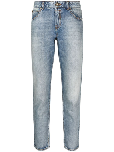Shop Zimmermann Stonewashed Cropped Jeans In Blue