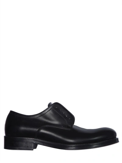 Shop Dsquared2 Laceless Brushed Leather Derby Shoes In Black