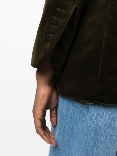 Zadig & Voltaire Double-breasted Velvet Blazer In Green