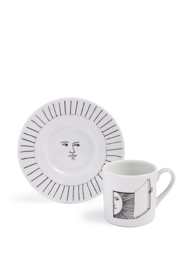 Fornasetti Solitario Porcelain Coffee Cup In Bia