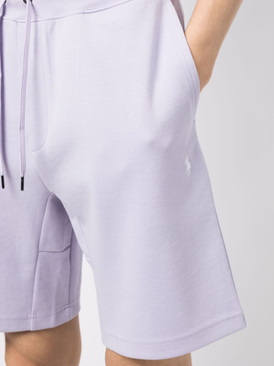 Shop Polo Ralph Lauren Polo Pony Cotton Blend Shorts In Purple
