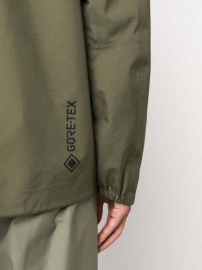 Shop Moncler Fel Logo-print Hooded Jacket In Green