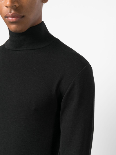 Shop Lemaire Funnel-neck Wool Jumper In Black