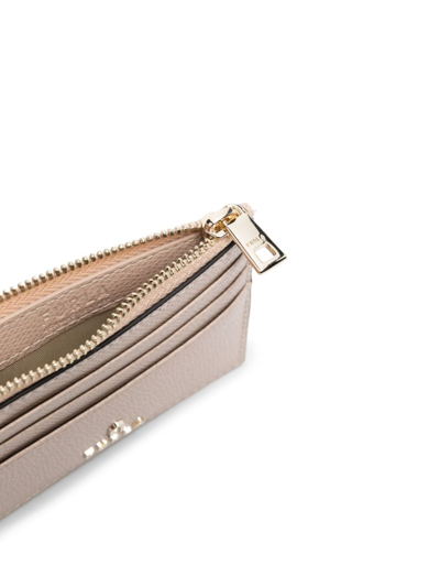 Furla Logo-lettering Leather Cardholder In Pink