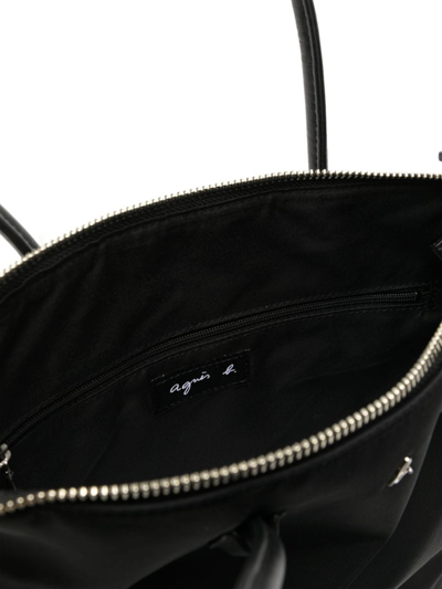 Shop Agnès B. Logo-plaque Tote Bag In Black