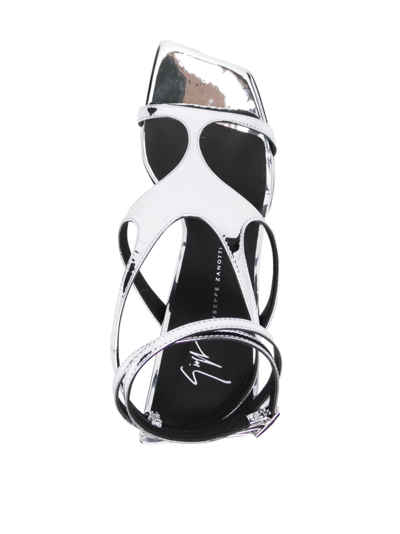 Shop Giuseppe Zanotti Tutankamon 110mm Mirrored Sandals In Silver