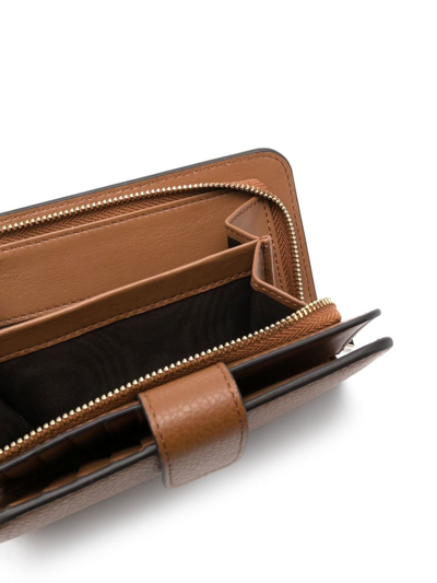 Shop Furla Pebbled Leather Wallet In Brown