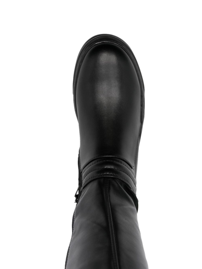 Shop Liu •jo Cleo 35mm Chain-link Boots In Black