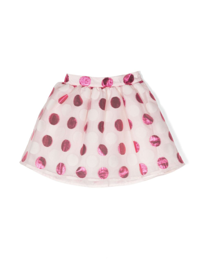 Shop Hucklebones London Polka Dot-print Pleated Skirt In Pink