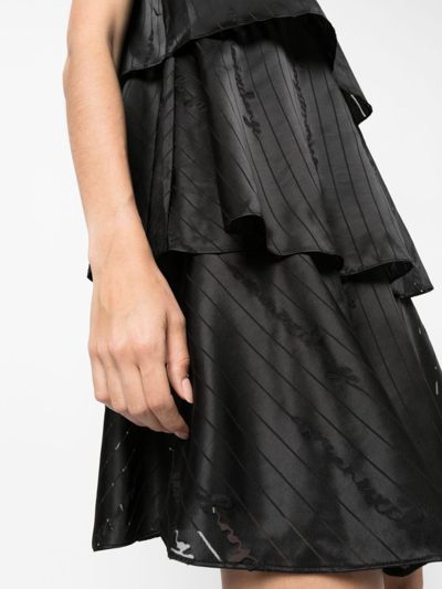 Armani Exchange Satin-finish Devoré-effect Sleeveless Dress In Black