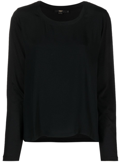 Shop Seventy Long-sleeved Jersey Jumper In Black