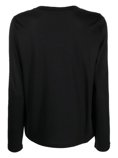 Shop Seventy Long-sleeved Jersey Jumper In Black