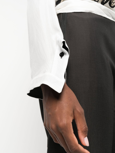 Shop Ibrigu Ruffle-trim Self-tie Draped Blouse In White