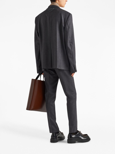Prada Single-breasted Wool Jacket In Grey