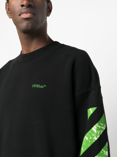 Off-white Diag-stripe Cotton Sweatshirt In Schwarz