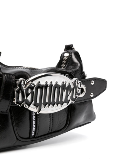 Shop Dsquared2 Gothic Leather Belt Bag In Black