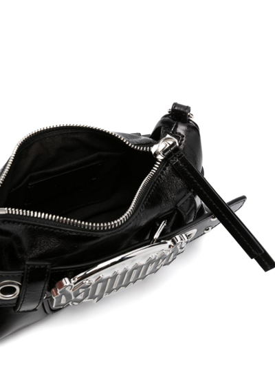 Dsquared2 Gothic Leather Belt Bag In Black