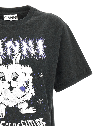 Shop Ganni Bunny T-shirt Gray
