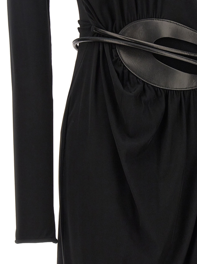 Shop Tom Ford Leather Jersey Dress Dresses Black