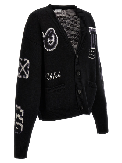 Shop Off-white Moon Varsity Sweater, Cardigans Black