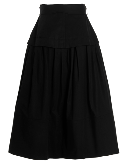 Shop Proenza Schouler Poplin Belted Skirt Skirts Black