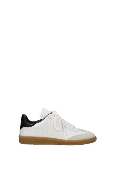 Shop Isabel Marant Sneakers Bryce Leather White Black