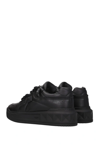 Shop Valentino Sneakers One Stud Leather Black