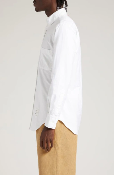 Thom Browne Classic Long Sleeves Shirt With Cf Gg Placket In Solid Poplin Clothing In White