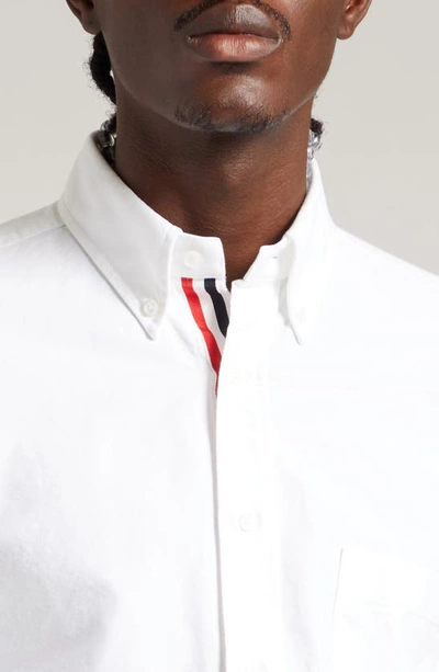 Thom Browne Classic Long Sleeves Shirt With Cf Gg Placket In Solid Poplin Clothing In White