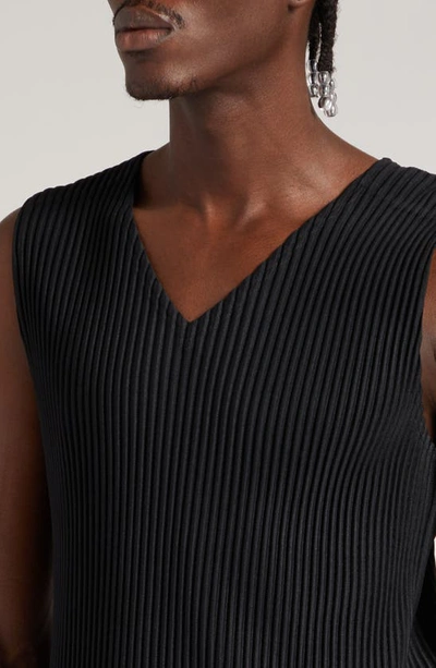 Shop Issey Miyake Basics Pleated Vest In 15-black