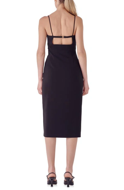 Shop Endless Rose Strappy Midi Sheath Dress In Black