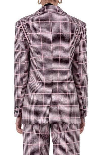 Shop Endless Rose Houndstooth Check Blazer In Pink Multi