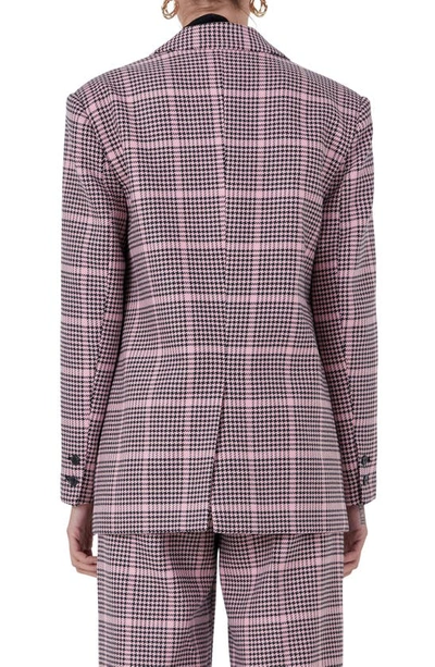 Endless Rose Women's Houndstooth Oversize Blazer In Pink Multi