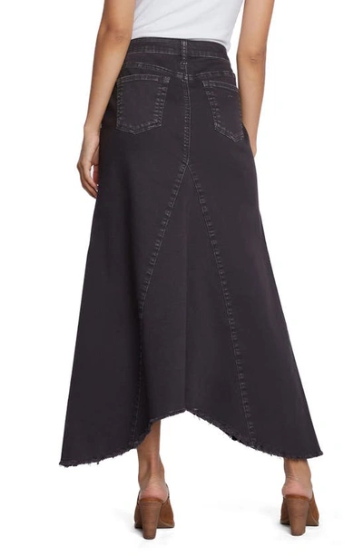 Wash Lab Denim Selma Pieced Asymmetric Denim Maxi Skirt In Dark Smoke