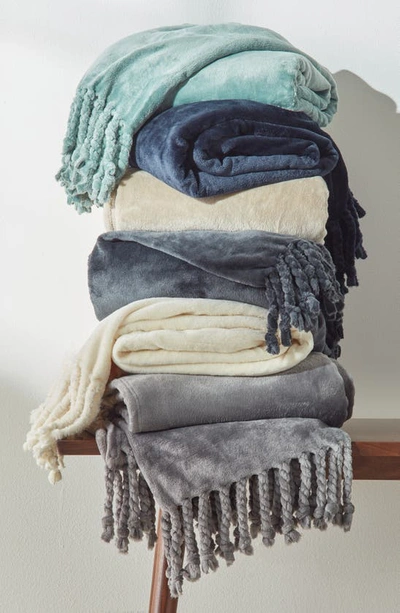 Shop Nordstrom At Home Bliss Plush Throw Blanket In Navy Blue